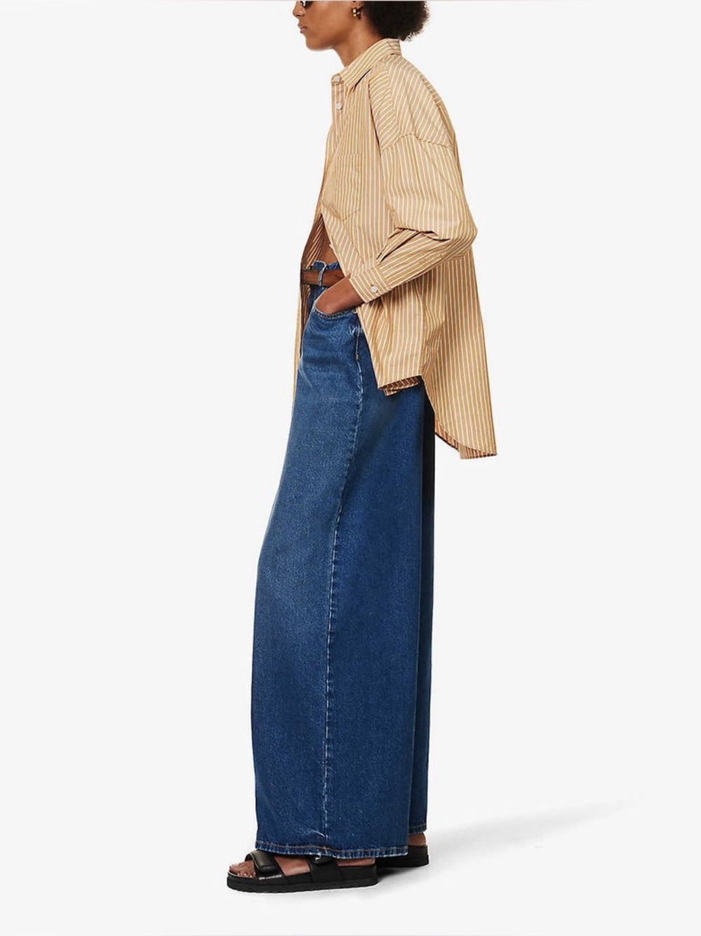The Frankie Shop Sasha Wide Leg Mid-Rise Jeans